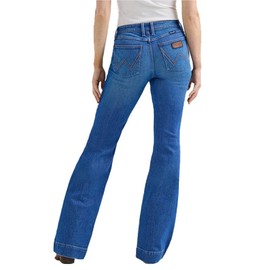 Wrangler Women's Retro Mae Medium Wash Mid Rise Trouser Denim Jeans Medium Wash 33W x 36L