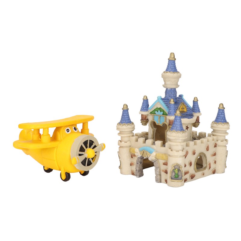 Aquarium Resin Airplane Castle Decoration Simulation Safe Cartoon Fish Tank