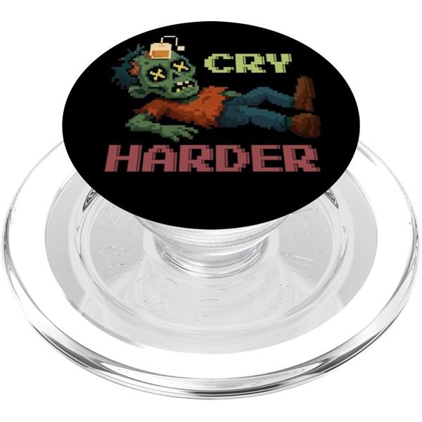 Cry Harder Pixel Zombie | Gamer Halloween Teabag NPC Meme