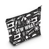 JXGZSO Funny Sewing Machine Cosmetic Bag Sew What Zipper Pouch