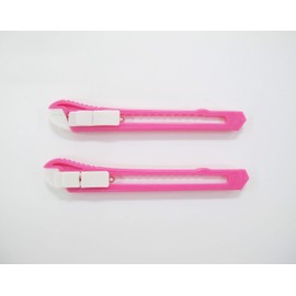 2pcs MOJO-HOME Ceramic Box Cutter - Utility Knife for Opening Packages with Safety Lock and snap Off Blades (Pink)