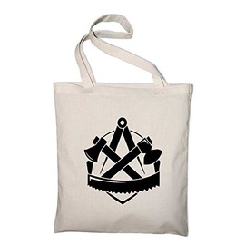 Styletex23 Zimmererer Zimmermann Guild Crest Logo Jute Bag Cotton Bag, natural, shoulder bag