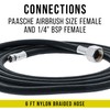 6' Braided Airbrush Air Hose with Paasche & 1/4" Fitting