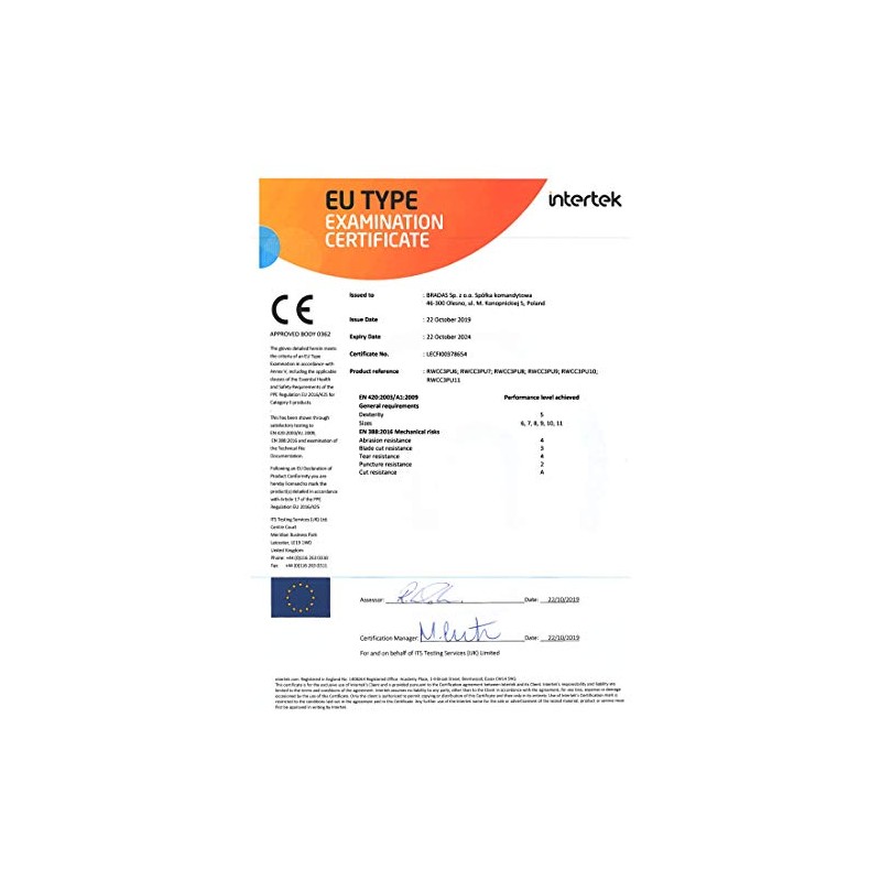 Bradas 8151 Cut Protection Gloves Size 9 Cut Cover 3