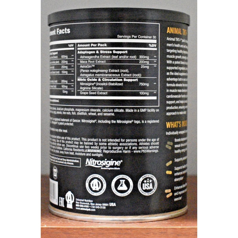 Animal TNT + Test Booster & Performance Pack 30 Paquetes