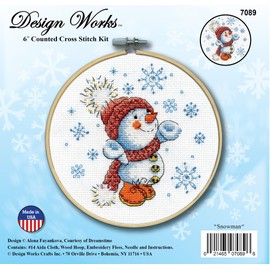Design Works Crafts Snowman Counted Cross Stitch Kit with Hoop