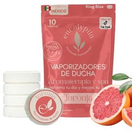Vaporizadores para Ducha Toronja | 10 Tabletas de Aromaterapia Hechas a Mano | Energía, Bienestar y Spa Natural en Casa