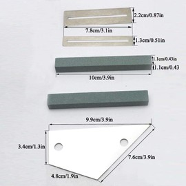 sdwutong 7Pcs Guitar Luthier Tool Kit Guitar Fret Crowning Luthier File Stainless Steel Fret Rubber Hammer Tool Kit Fingerboard Guards Protectors and Grinding Stone for Musical Instrument