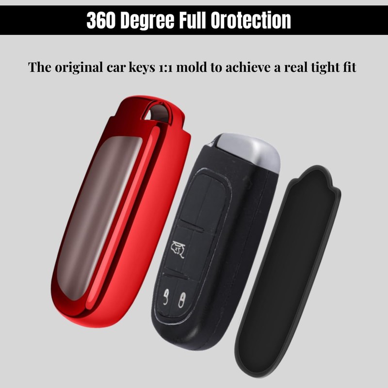 QZXIAOGU Compatible with Dodge Key Fob Cover with Keychain Soft