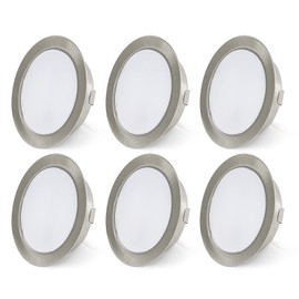 URing Set of 6 LED Recessed Spotlights 12 V Dimmable 3.5 W 3000 K Warm White LED Flat 12 V 300 LM Bore Hole 55-58 mm and 15 mm Flat Furniture Recessed Light LED Recessed Spotlights for Motorhome