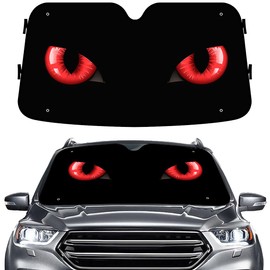 GENANY Evil Eyes Windshield Sun Shade for Car SUV Truck (55x30 inches), Sun Shade Windshield, Shades for Windows, Protector Blocks UV, Halloween Car Decor