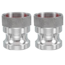sourcing map 2 Pack 2" Aluminum Cam Lock Fittings - Male Adapter x Female NPT Thread, Quick Disconnect Coupling Cam Lock Hose Fitting, Corrosion Resistant (Part A Cam Groove Type)