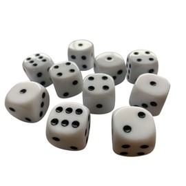 100 x Large White 6 sided 19mm Dice/Craps