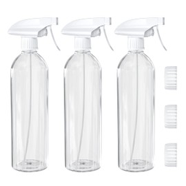 SCOOYUCK 3 Pack Plastic Spray Bottles, 16.9oz/500ml Water Spray Bottle, Empty Spray Bottles, for Cleaning Solutions, Plants, Pet, Essential Oils, Hair (Clear)