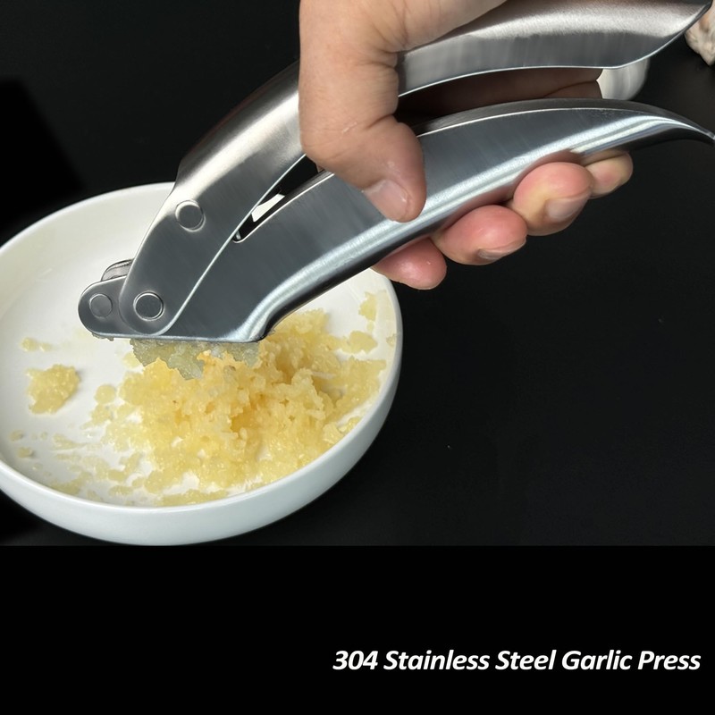 VOVOLY Premium Garlic Press Stainless Steel, No need to Peel