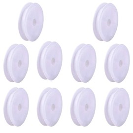10pcs Plastic Spool Reel Bobbin Empty Spool Winding Reel Finger Spool Coil Board Fishing Line Lightweight Tackle Tool Home Handmade White
