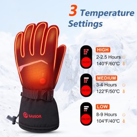 Heated Gloves, 7.4V Electric Rechargeable Battery Heating Ski Gloves, Touchscreen Gloves for Riding Hiking Motorcycling Winter Hand Warmers