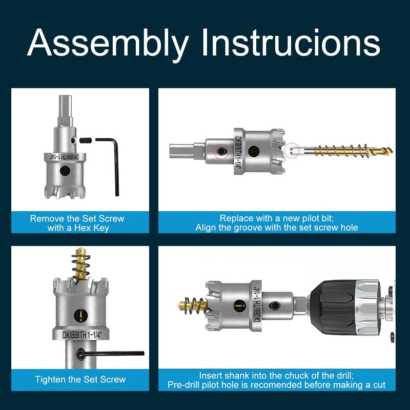 TCT Hole Saw Set, 2-Pack of 1-5/8" (40mm) Heavy Duty