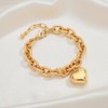 INNERDIVA Gold Heart Bracelets For Women Chunky Gold Cable Chain