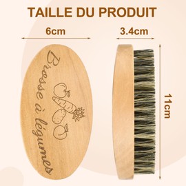 AUGSUN 2 Pieces Cleaning Brush, 11 x 6 cm, Vegetable Brush, Fruit and Vegetable Dishes, Scrubbing Brush, Cleaning Brush for Kitchen, Garden and Household
