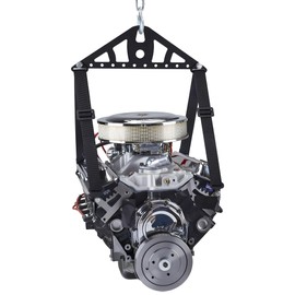 Ustinian Universal 2 Point or 4 Point Engine Lift Sling Kit Featuring Black Powder Coated Steel Construction with Adjustable Nylon Straps and a 1200 lb Capacity for Easy Installation
