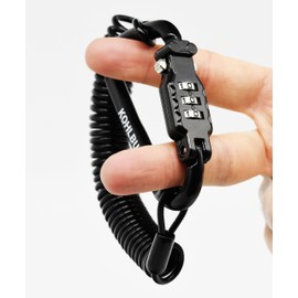 KOHLBURG 180cm extra long combination lock for your pocket - cable lock 3mm thick as a stroller lock, helmet lock, snowboard lock & ski lock