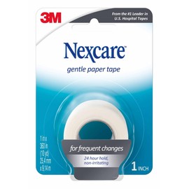 Nexcare Gentle Paper First Aid Tape, Tears Easily, For Frequent Gauze Changes, 1 Roll