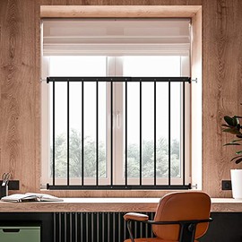 WAOWAO Black Window Safety Guards for Children Kids Child Toddler Pets Proof Extra Wide White Tension Security Window Guard Gate for Home Fit 19.49"-33.64“ (2 Piece, Black)