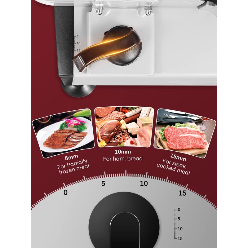 FOHERE 200W Meat Slicer Machine for Home, Electric Food Slicer