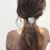 Herbeluemily Hair Rubber Hair Accessories, Antique Gold, Heart, Silver, 3D