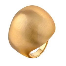 Mytys Mytys Chic Unisex Ring 18k Yellow Gold Plated Punk Metal Dome Cocktail Rings Size 6