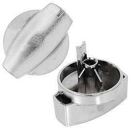 Belling Genuine Hob Hotplate Control Knob Switch (Silver / Chrome - Pack of 2)