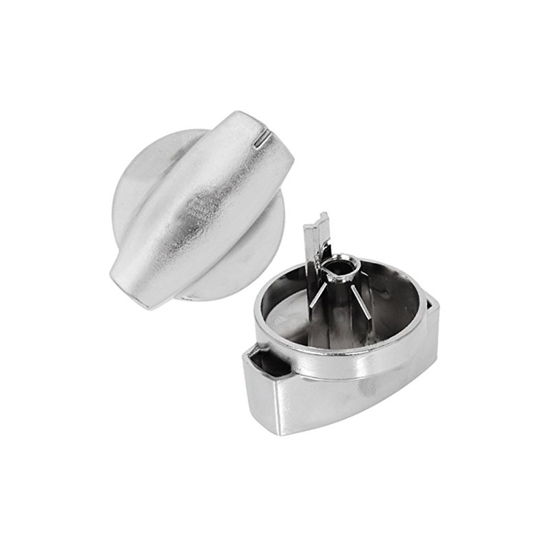 Belling Genuine Hob Hotplate Control Knob Switch (Silver / Chrome