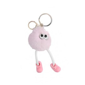 88flix Cute Keychain, Mofumofu Soft Plush Key Holder, Bag Charm, Smartphone Charm, Comical, Character, Pink