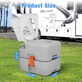 ELEISIOS Portable Toilet 5.8 Gallon,RV Toilet with Carry Bag,Camping Toilet With Anti-Leak Handle Water Pump, for RV Travel, Boat and Trips