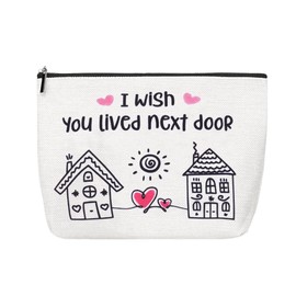 BFF Best Friend Makeup Cosmetic Bag Gifts for Women Bestie Travel Cosmetic BagFriendship Gifts for Women Sister Christmas Birthday Zipper Skincare Toiletry Canvas Bag for Coworker Girl