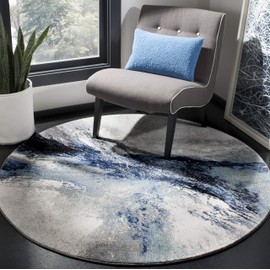 Safavieh Galaxy Collection GAL117M Blue and Grey (4' Round) Area Rug
