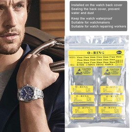 O Ring Kit, O Ring Watch Bottom Seal Rubber Sealing Washers Set Rear Cover of Watch O Ring, Waterproof Round Watch Seals O Ring Sealing Rings Watch Accessories (0.5 mm)