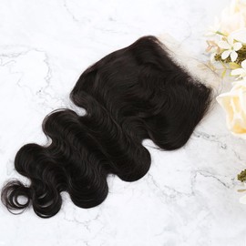 Bella Hair 5x5 Real HD Lace Closure | Full Cuticle Aligned Human Hair Body Wave | Swiss Lace Closure for Black Women Glueless Install 16 inch