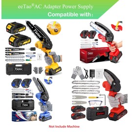 eeTao Replacement Charger Compatible with Tietoc MNCS-118 ‎MNCS118 Chainsaw 6 Inch Mini Electric Chainsaw Hand Held Saw for Wood/Trees Trimmin 21V 1A Replacement Adapter Power Supply Cable Cord