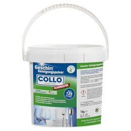 COLLO Dishwasher Powder 1 kg, Phosphate-Free, Highly Effective Dishwasher Powder for Shiny Dishes, Clear Shine up to 125 Washes (1 kg)