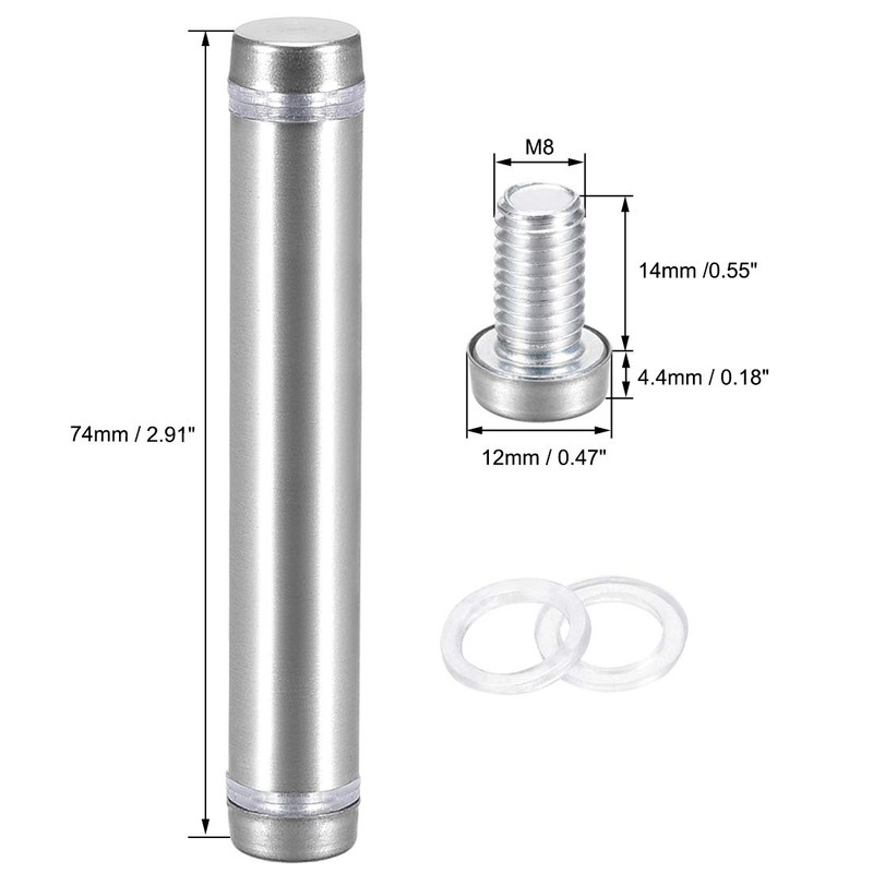 sourcing map 1/2 Dia x 2-7/8"(12x74mm) Double Head Standoff Screws