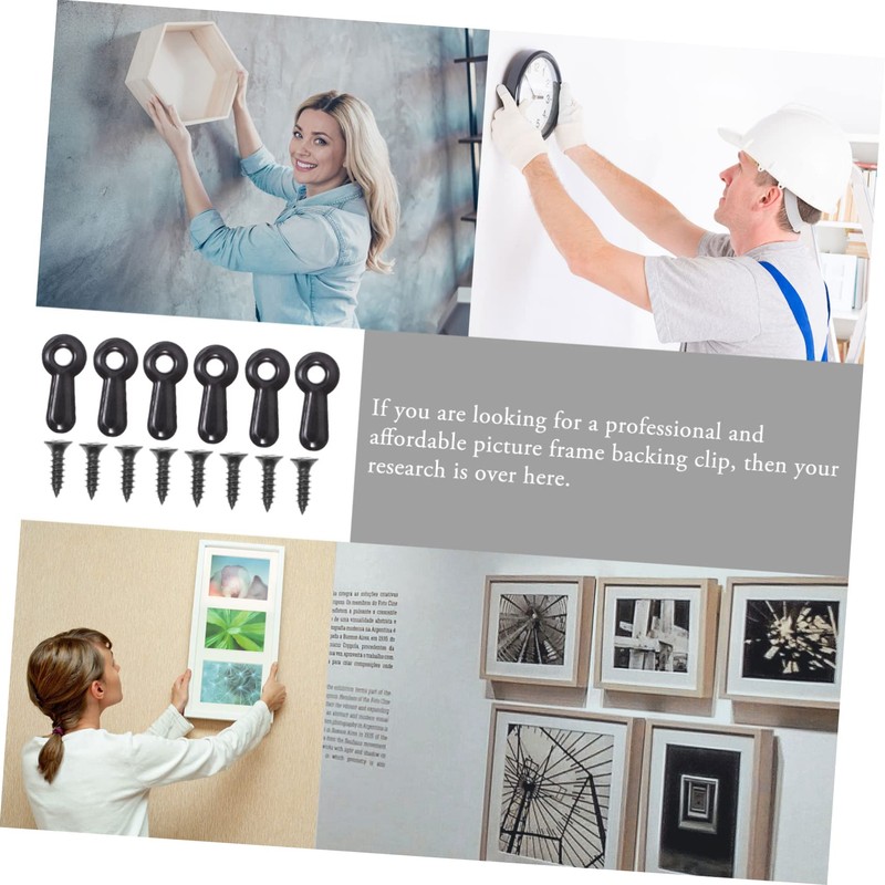 SHINEOFI 100pcs Picture Frame Backing Clips with Screws Durable Electroplated