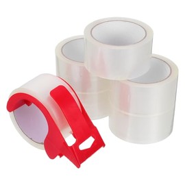 6piezas Sellador De Cinta Cinta De Envío Transparente Con Dispensador Para Mudanzas Oficina y Hogar Resistente Para Envíos y Almacenamiento