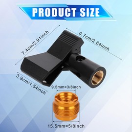 BOXOB 6pcs Mic Clips for Stands, Adjustable Wireless Mic Clamp with 6 Adapters, Anti-Slip Microphone Holder Universal, Mount Accessories for Mic Stand with 5/8 Inch Male to 3/8 Inch Female Screw Adapter