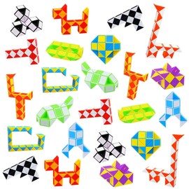 Uootach 12pcs Mini Magic Snake, Magic Snake Twisted Wall Puzzle Series, Magic Ruler Folding Toy, Intellectual Toy for Children, Good for Children's Birthday Gifts, Party Gifts