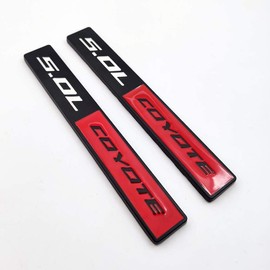 2X 5.0L Coyote Badge Emblem FIT for Door Rear Tailgate LIFTGATE Badge Letters NAMEPLATE (Black)