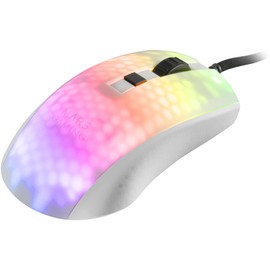 Mars Gaming MMRW White, Mouse Gaming RGB Chroma, Translucent Structure Ultralight 58 g, 12800 DPI, Switches Mechanics Huano