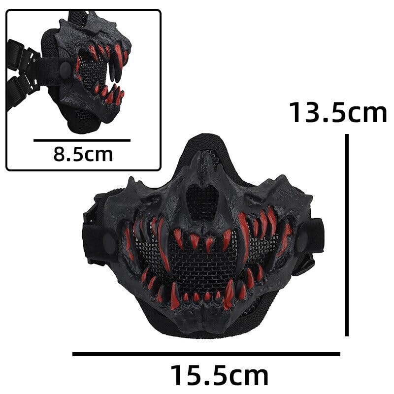 Bulldog Airsoft Half Face Fangs Mask Breathable Protection Mesh Airsoft