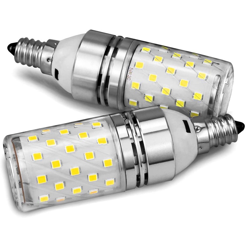 E12 LED Corn Bulbs 12W,6000K Daylight White,1200LM,100W Incandescent Bulbs Equivalent,Pack